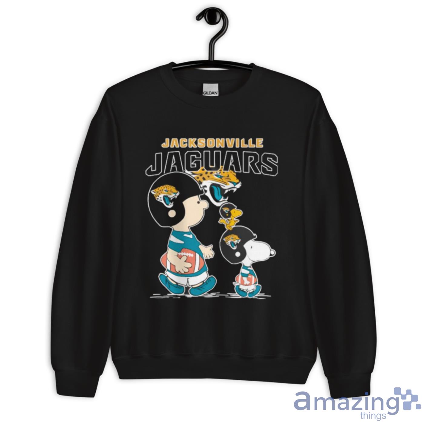 Jacksonville Jaguars Let's Play Football Together Snoopy NFL Women's V-Neck  T-Shirt 