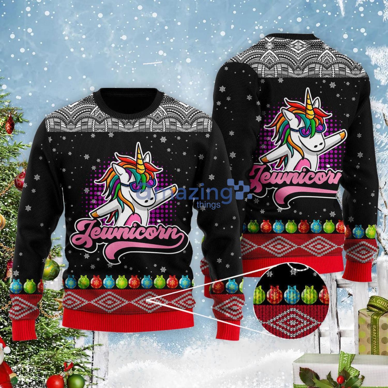 Jewnicorn Christmas Gift Ugly Christmas Sweater Product Photo 1