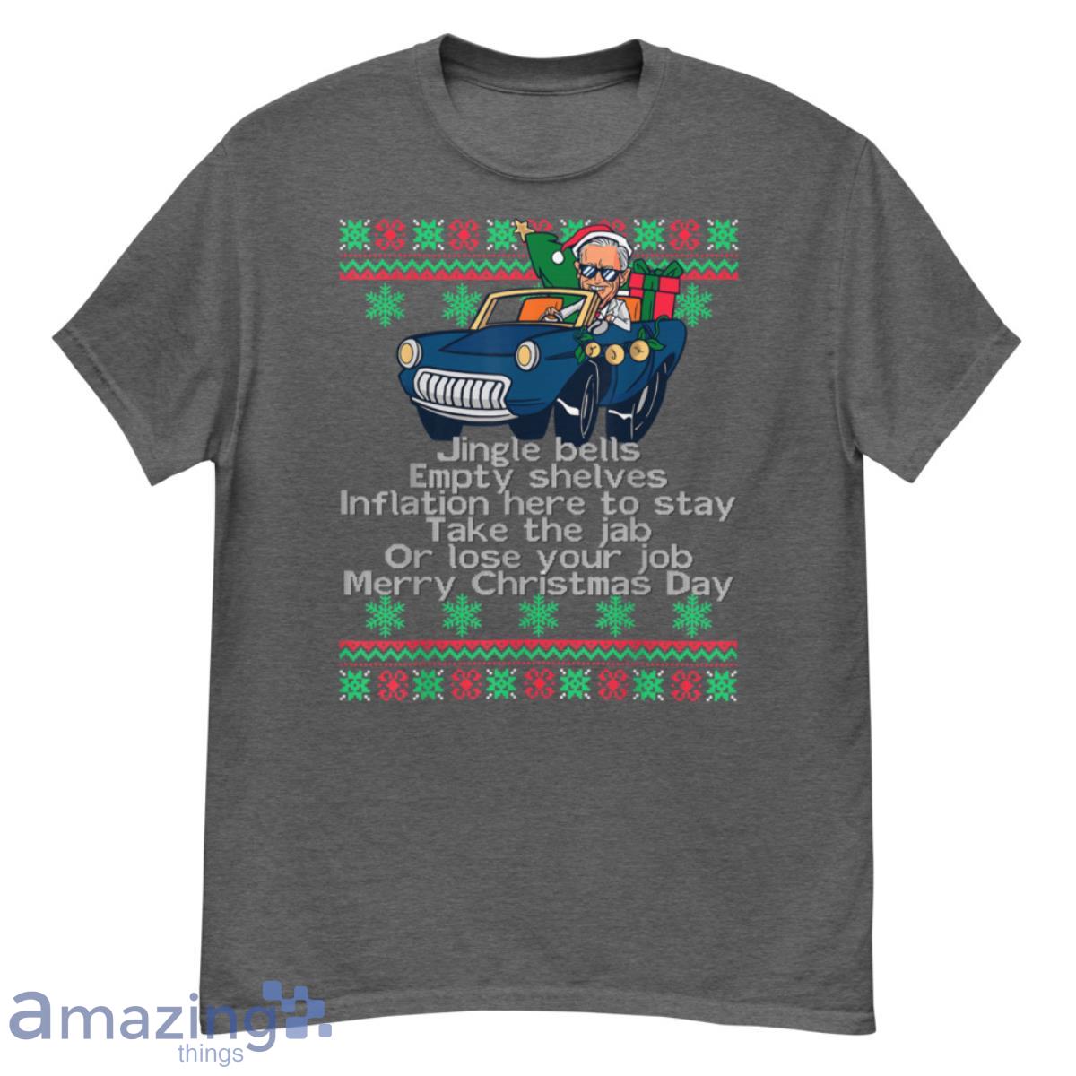 Jingle Joe Biden Funny Santa Trump Ugly Christmas Sweater Shirt - G500 Men’s Classic T-Shirt-1