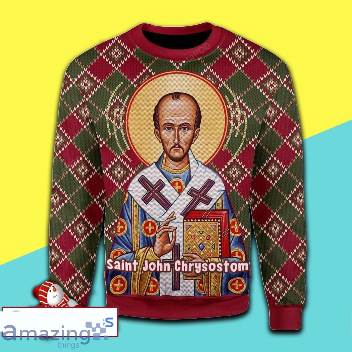 John The Apostle All Over Print Ugly Christmas Sweater Sweatshirt Product Photo 1