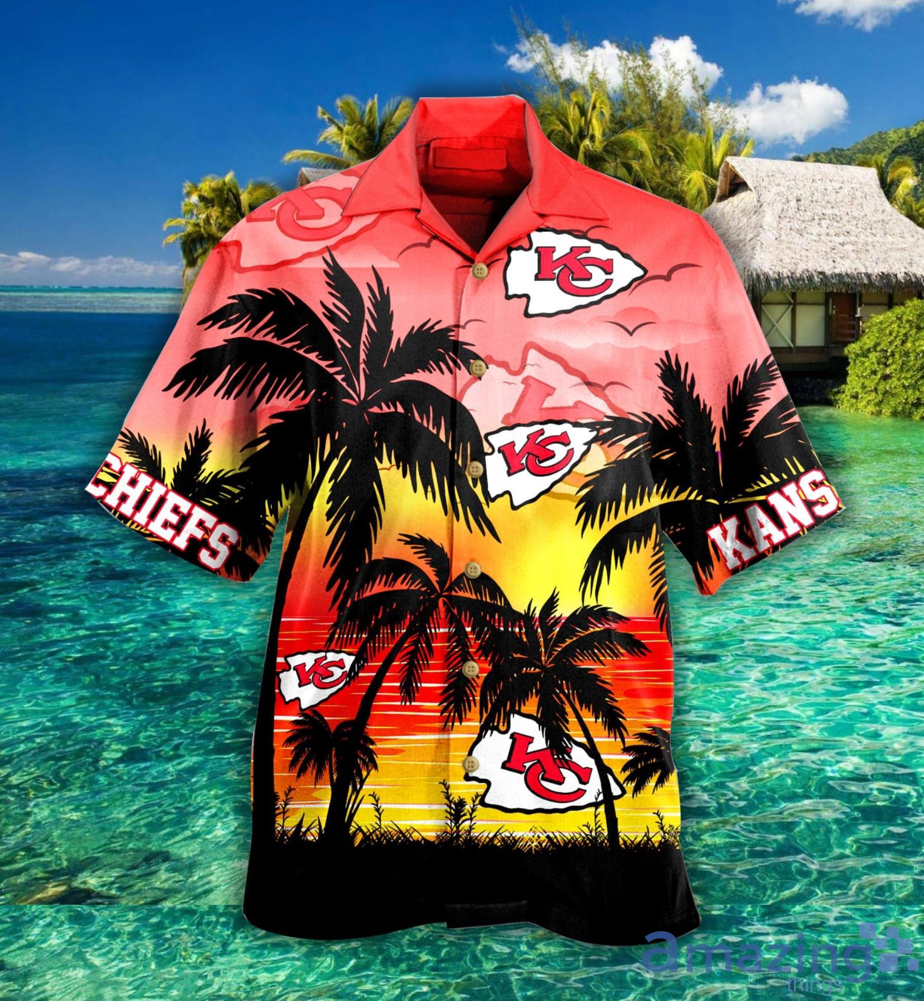 Kanas City Chiefs Nfl Palm Sunset Hawaiian Shirt For Fans Product Photo 1