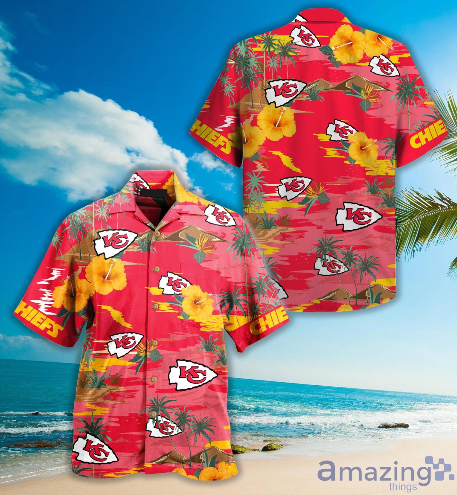 Kanas City Chiefs Sea Palm Flower Hawaiian Shirt For Fans