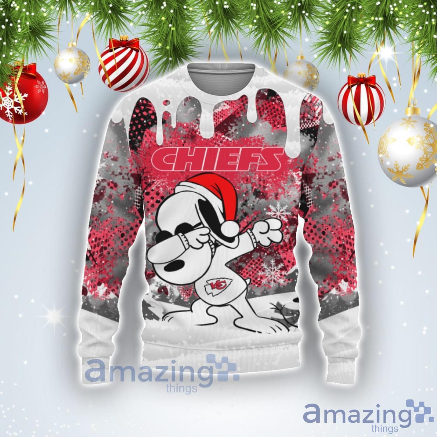 Kansas City Chiefs Snoopy Dabbing The Peanuts Sports Football American Ugly Christmas Sweater Product Photo 1