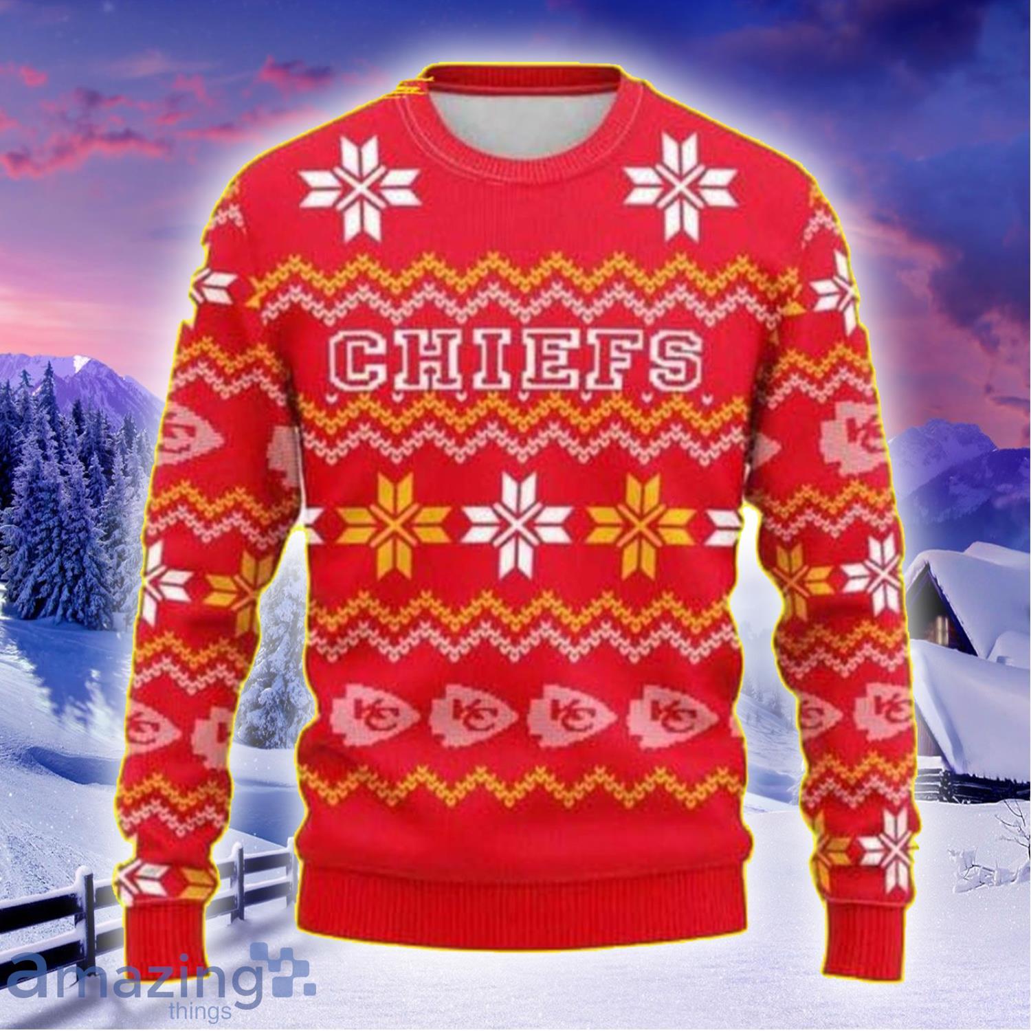 Kansas City Chiefs Ugly Red Sweater (Sweater Size: Small)