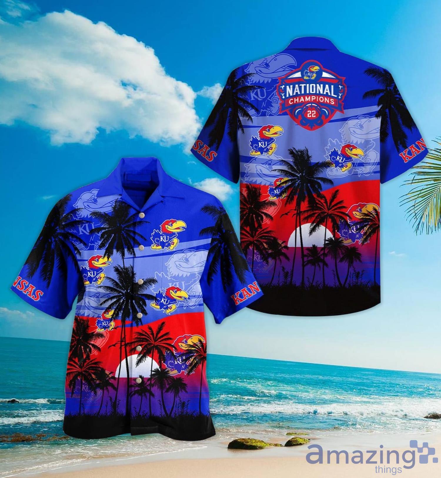 Kansas Jayhawks Champions Hawaiian Shirt For Fans Product Photo 1