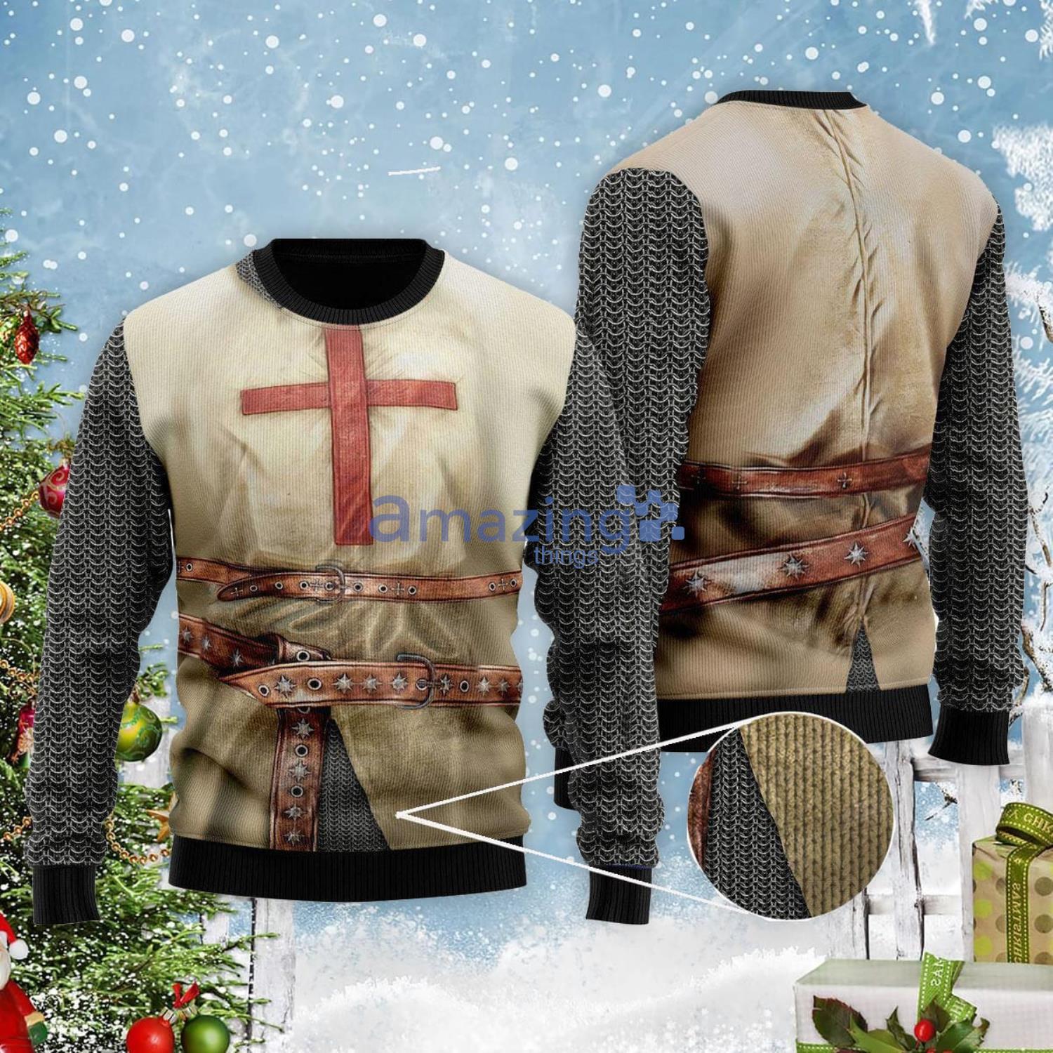 Knights Templar Armor Christmas Gift Ugly Christmas Sweater Product Photo 1