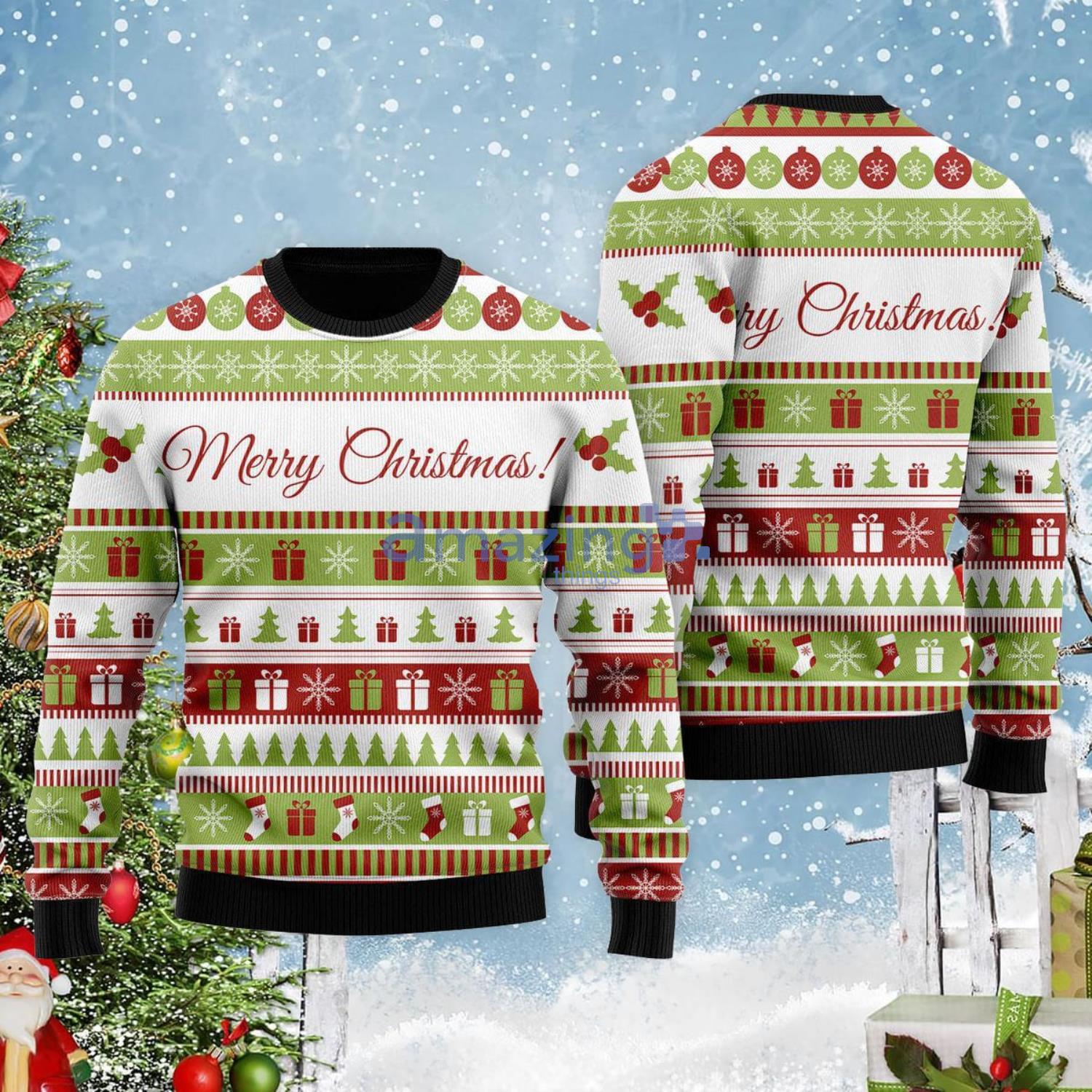 Light Up Christmas Gift Pattern Christmas Gift Ugly Christmas Sweater Product Photo 1