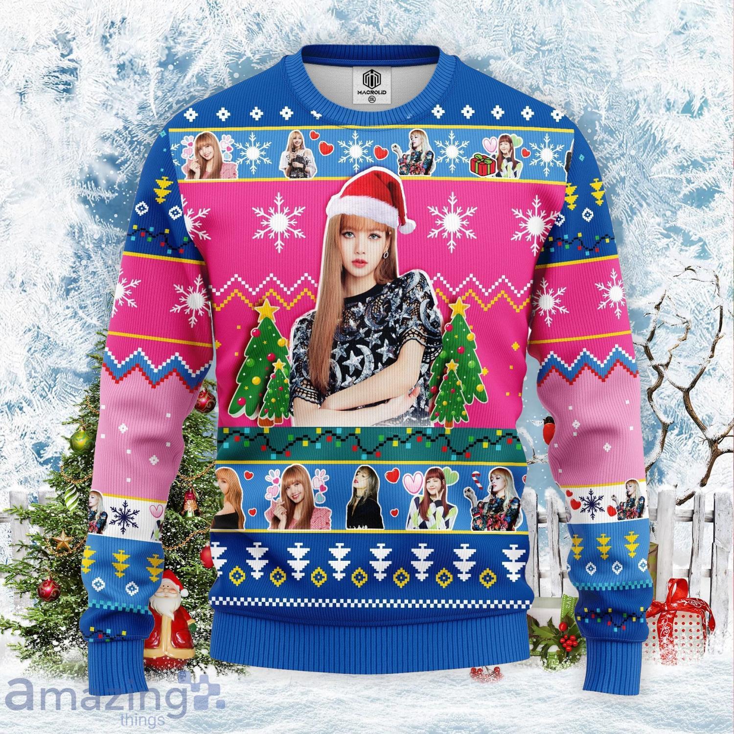 Lisa Black Pink Cute Christmas Gift Ugly Christmas Sweater Product Photo 1 Lisa Black Pink Cute Christmas Gift Ugly Christmas Sweater Product Photo 1