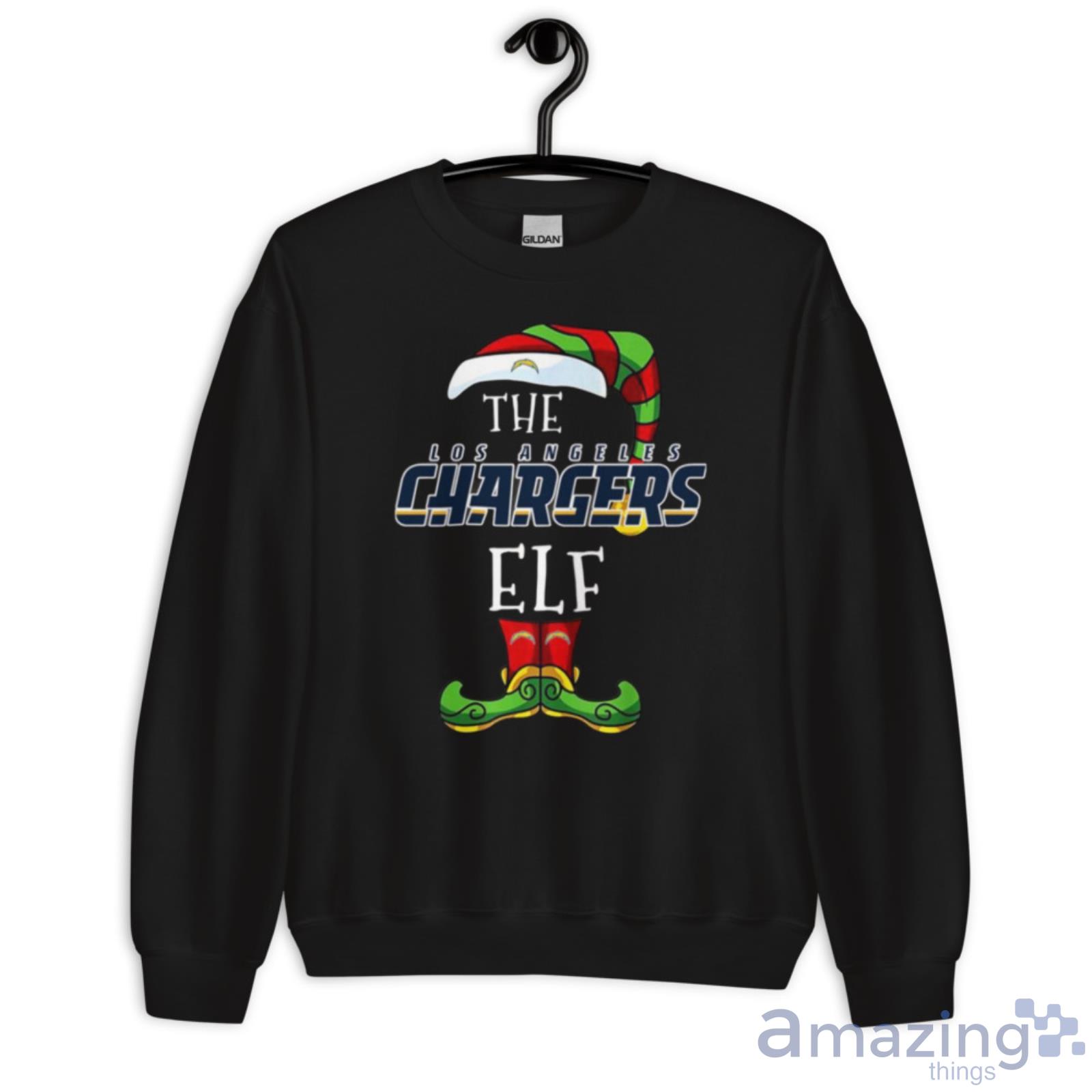 Los Angeles Chargers Christmas Elf Funny Nfl Shirt image Los Angeles Chargers Christmas Elf Funny Nfl Shirt - Unisex Crewneck Sweatshirt