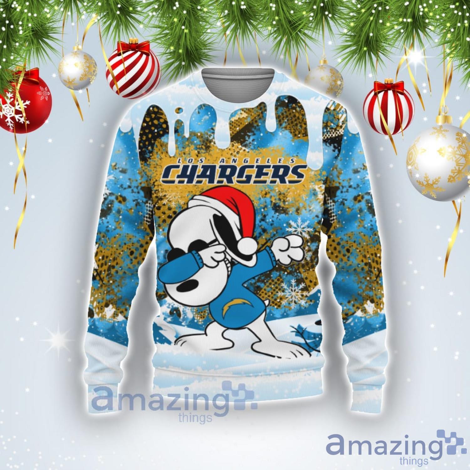 Los Angeles Chargers Dabbing Snoopy Christmas Ugly Sweater For Fans