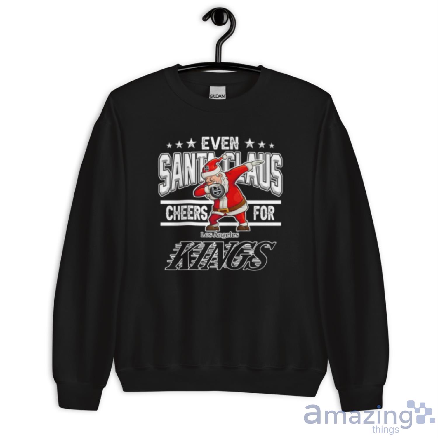 Los Angeles Kings Even Santa Claus Cheers For Christmas NHL Shirt For Fans image Los Angeles Kings Even Santa Claus Cheers For Christmas NHL Shirt For Fans - Unisex Crewneck Sweatshirt