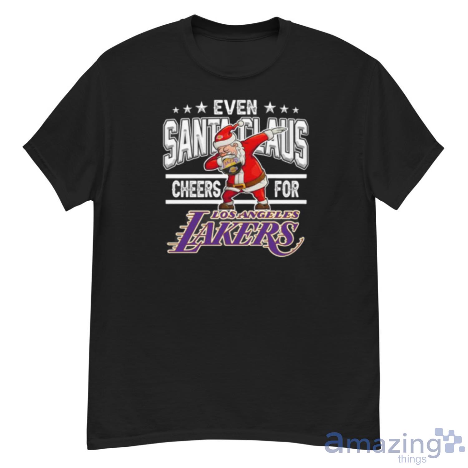 Los Angeles Lakers Even Santa Claus Cheers For Christmas NBA Shirt For Fans - G500 Men’s Classic T-Shirt