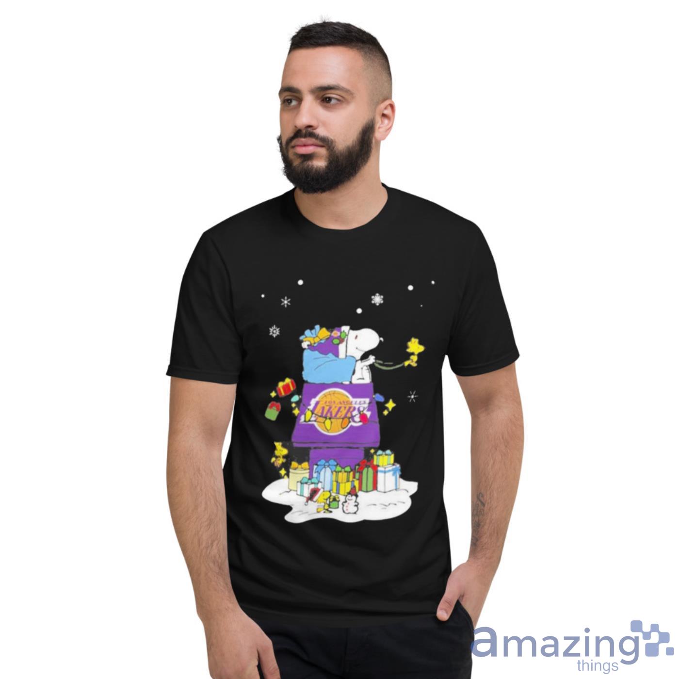 Los Angeles Lakers Santa Snoopy Wish You A Merry Christmas 2022 Shirt image Los Angeles Lakers Santa Snoopy Wish You A Merry Christmas 2022 Shirt - Short Sleeve T-Shirt