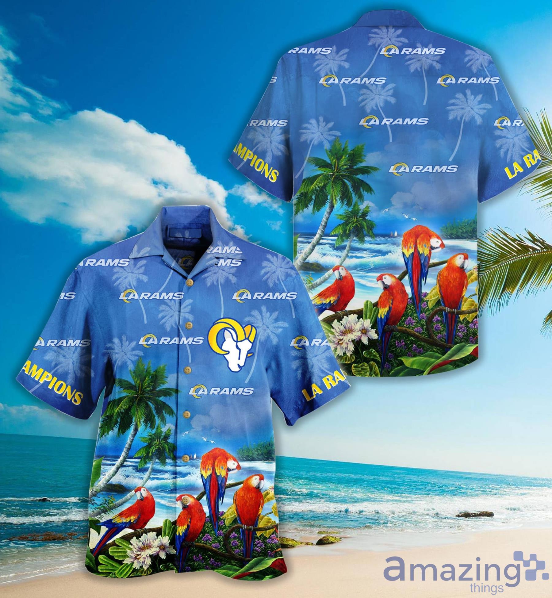 Los Angeles Rams Parrots Tropical Hawaiian Shirt For Fans Product Photo 1