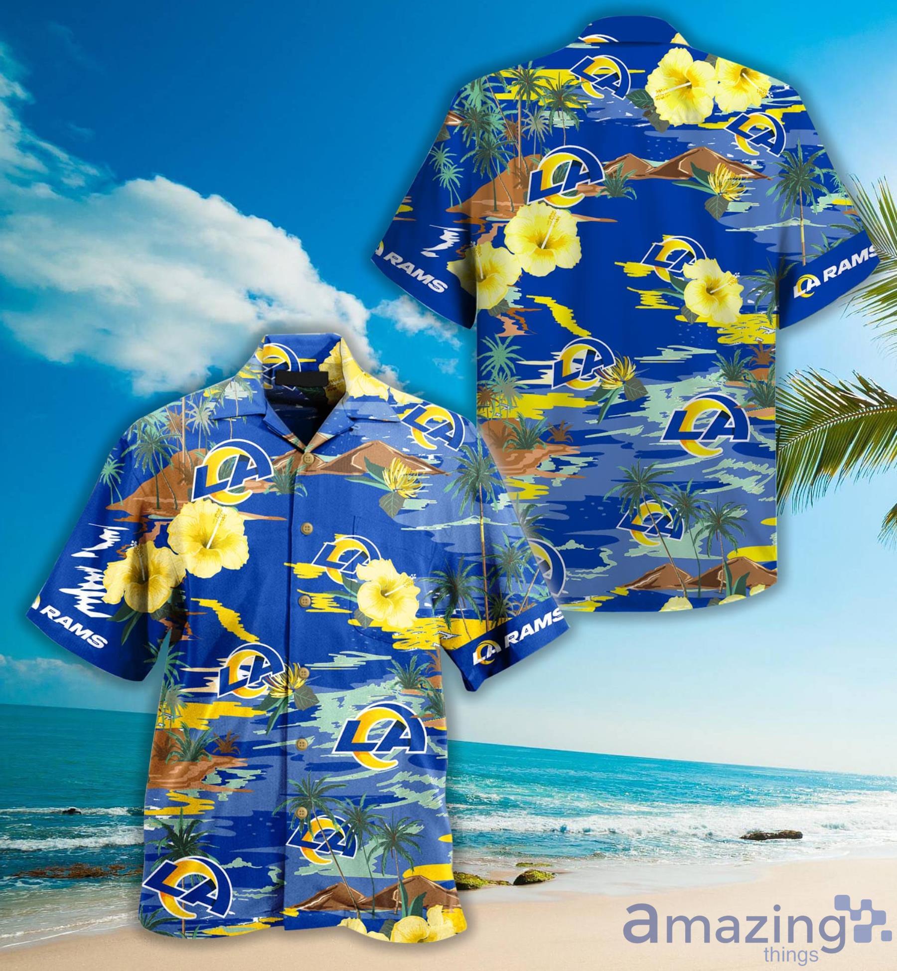 Los Angeles Yellow Flower Hawaiian Shirt For Fans Product Photo 1