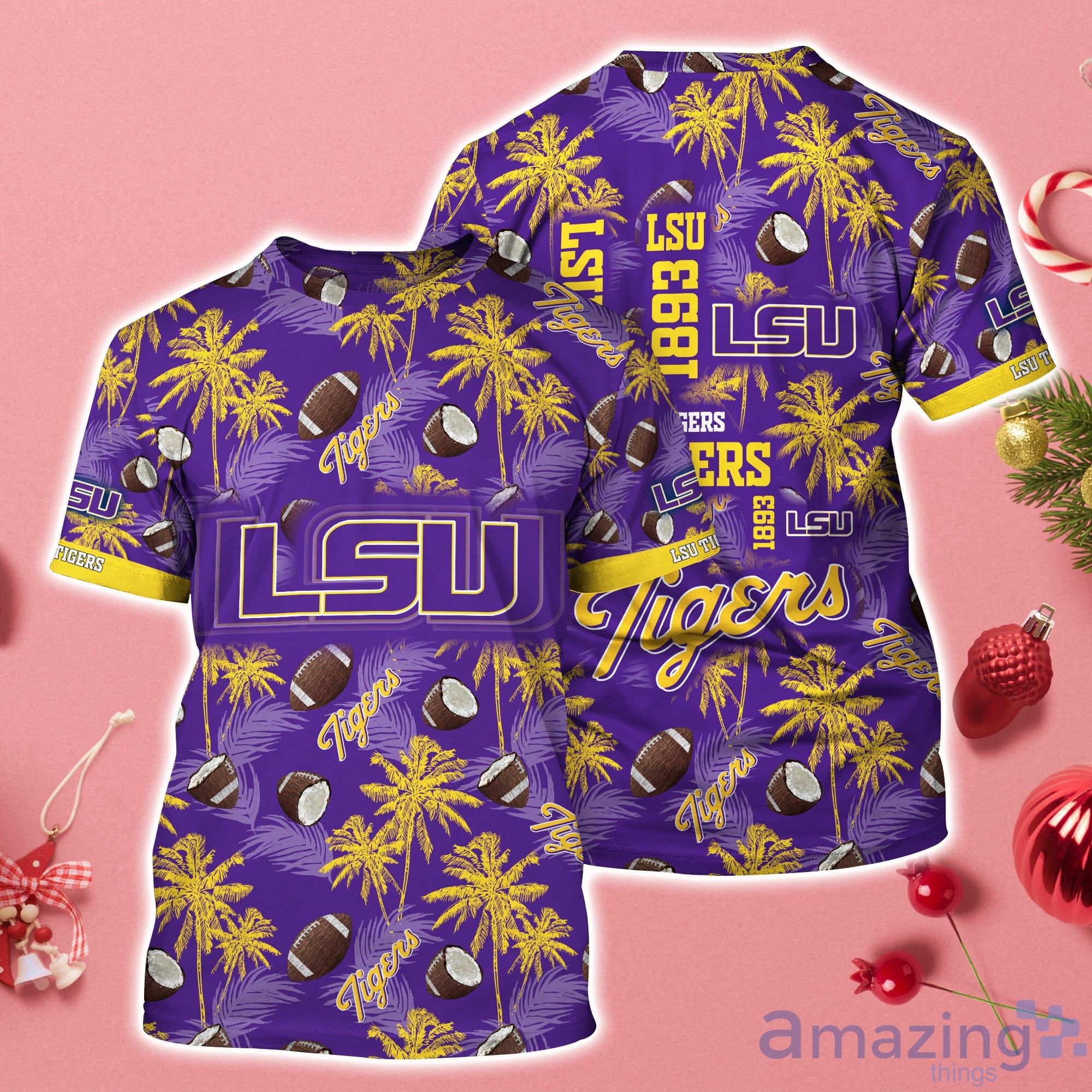 LSU TIGERS Coconut Pattern Hawaii 3D T-Shirt Product Photo 1