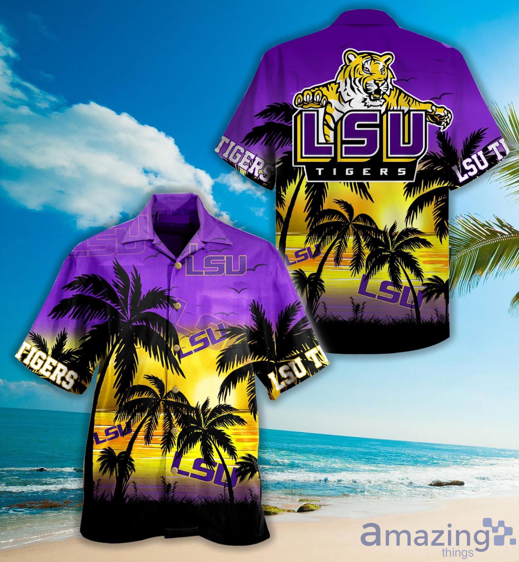 LSU Tigers Palm Tree Pattern 3D Baseball Jersey Shirt Sport Fans