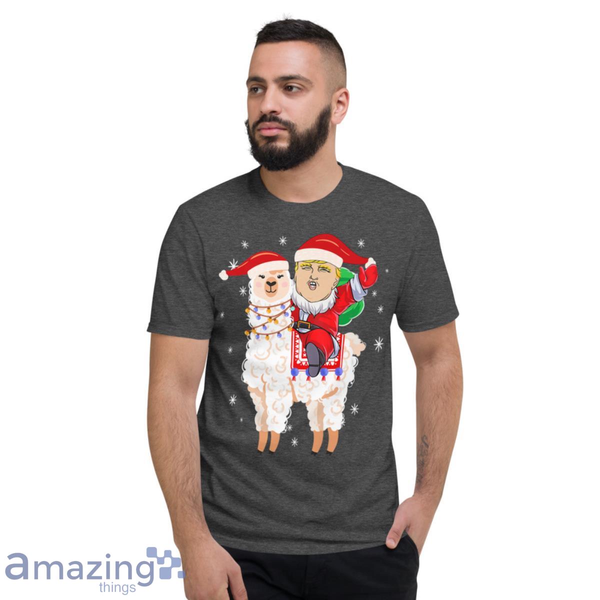 Make Christmas Great Again Santa Trump Ride Llama Xmas Party Shirt image Make Christmas Great Again Santa Trump Ride Llama Xmas Party Shirt - Short Sleeve T-Shirt-1