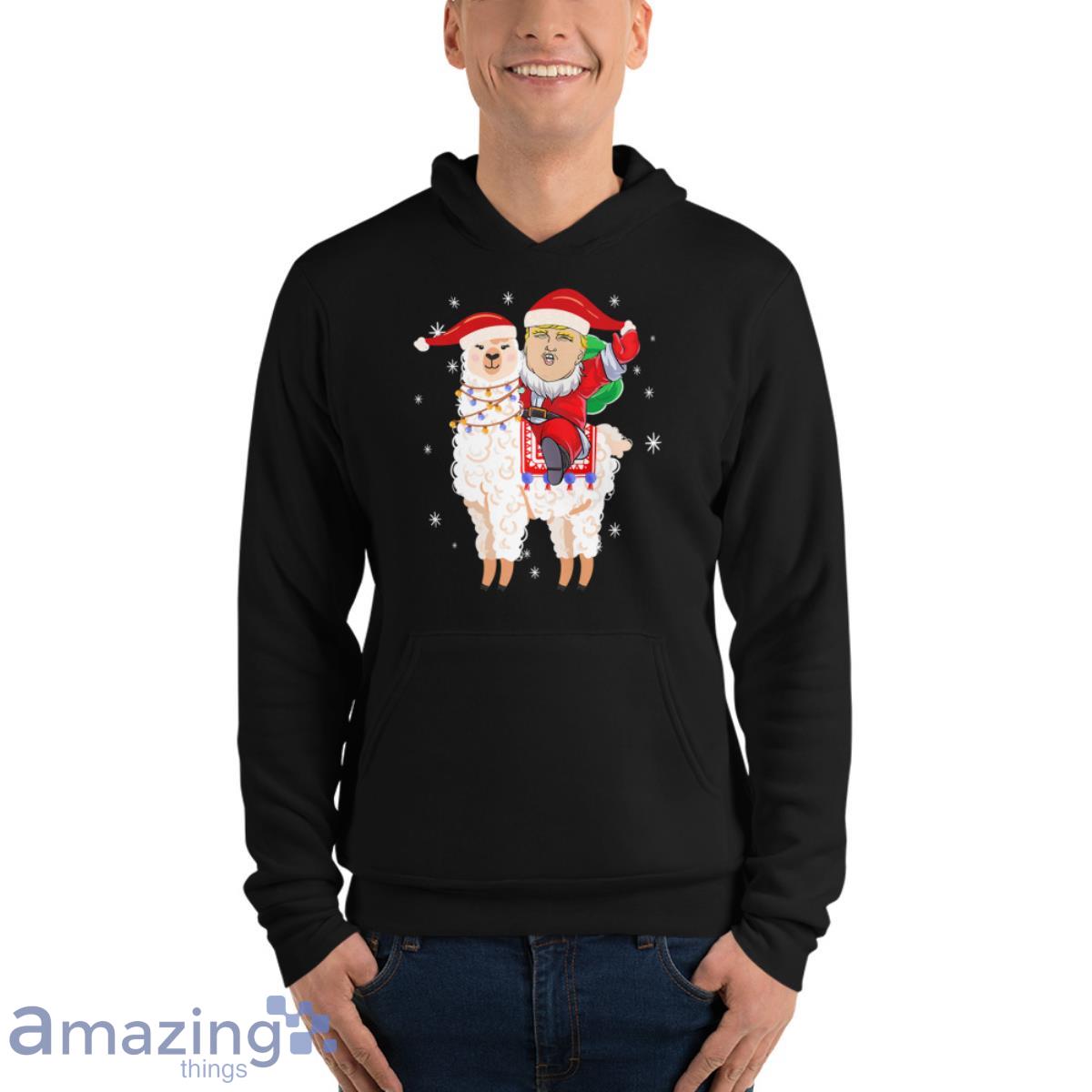 Make Christmas Great Again Santa Trump Ride Llama Xmas Party Shirt image Make Christmas Great Again Santa Trump Ride Llama Xmas Party Shirt - Unisex Fleece Pullover Hoodie