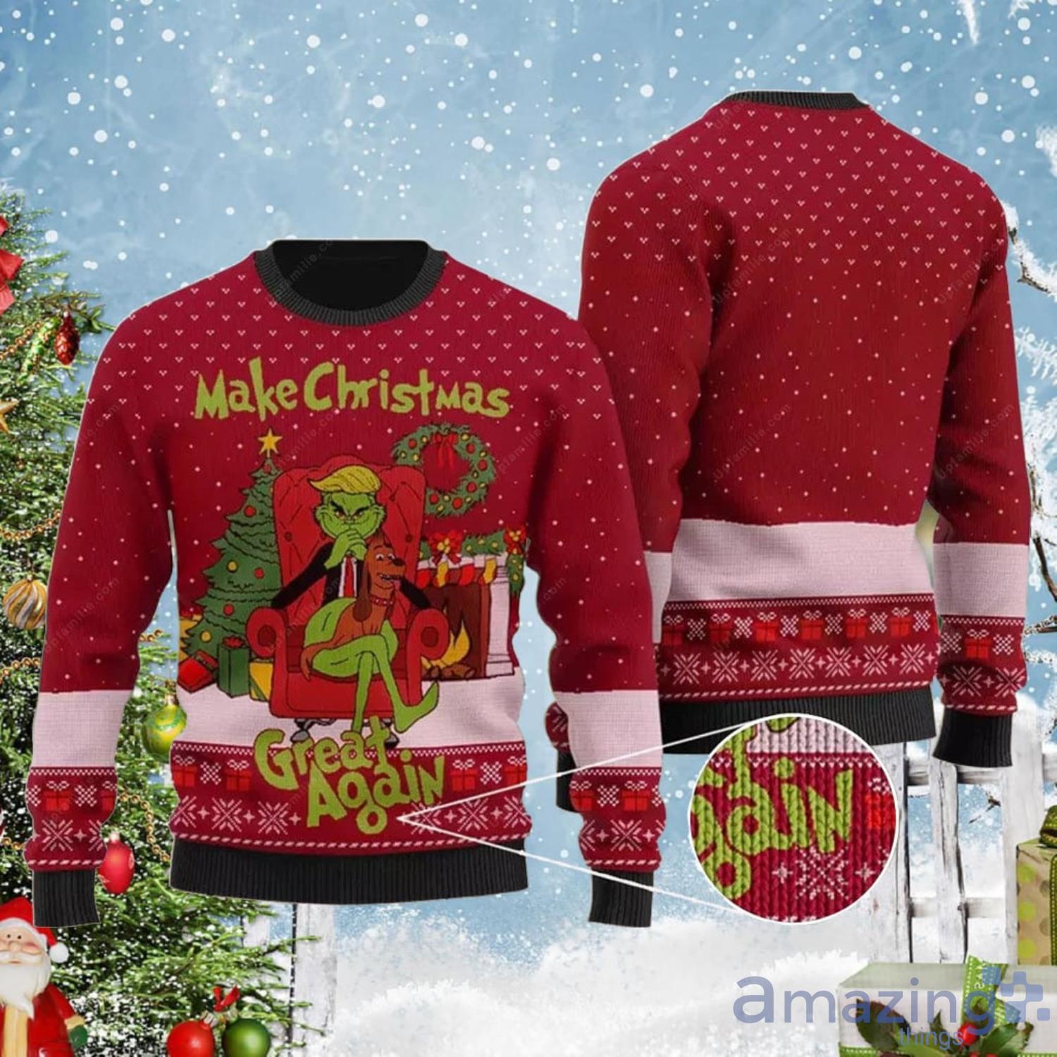 Make Christmas Great Again Sweater Trump Grinch Make Christmas Ugly Christmas Sweater Product Photo 1