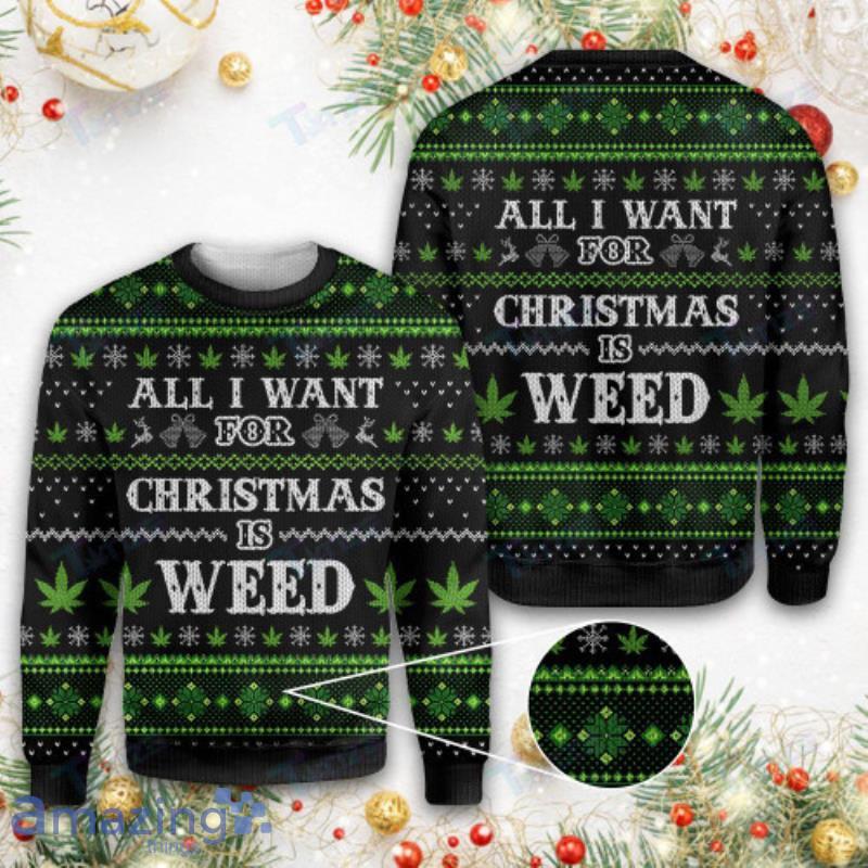 Marijuana top christmas sweater