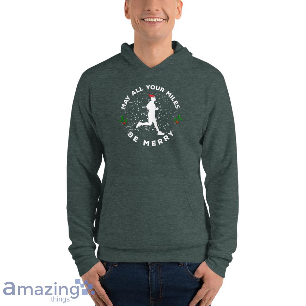 May All Your Millas Feliz Camisa Running Navidad Playera Sweatshirt image May All Your Millas Feliz Camisa Running Navidad Playera Sweatshirt - Unisex Fleece Pullover Hoodie-1