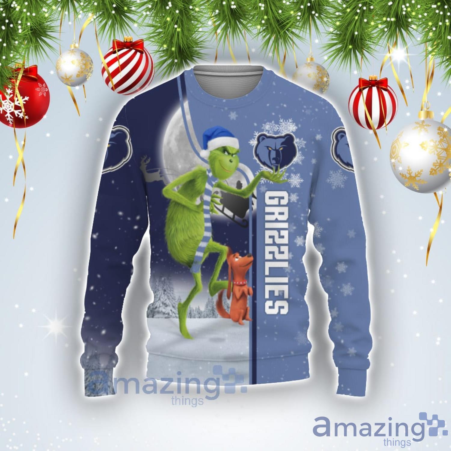 Memphis Grizzlies NBA Funny Grinch Ugly Christmas Sweater Product Photo 1