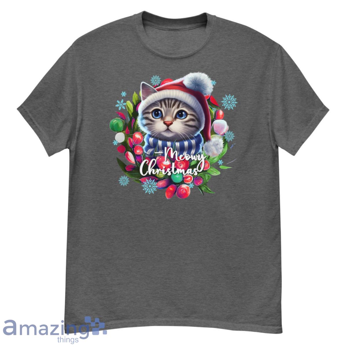 Meowy Christmas Kitten - Kitty Cat Lover Premium Shirt - G500 Men’s Classic T-Shirt-1