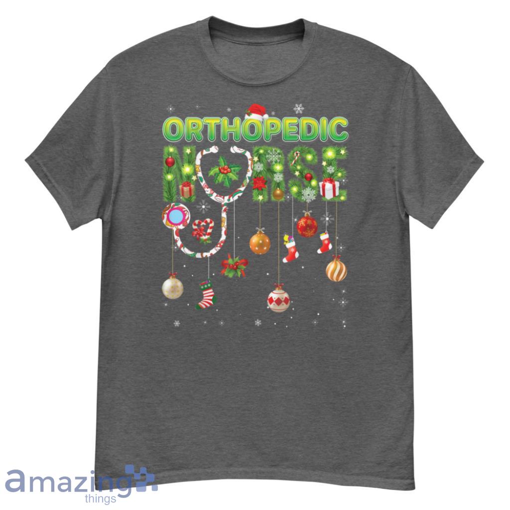 Merch_Christmas Orthopedic Nurse Pine Tree Xmas Ornament Sweater T-Shirt - G500 Men’s Classic T-Shirt-1