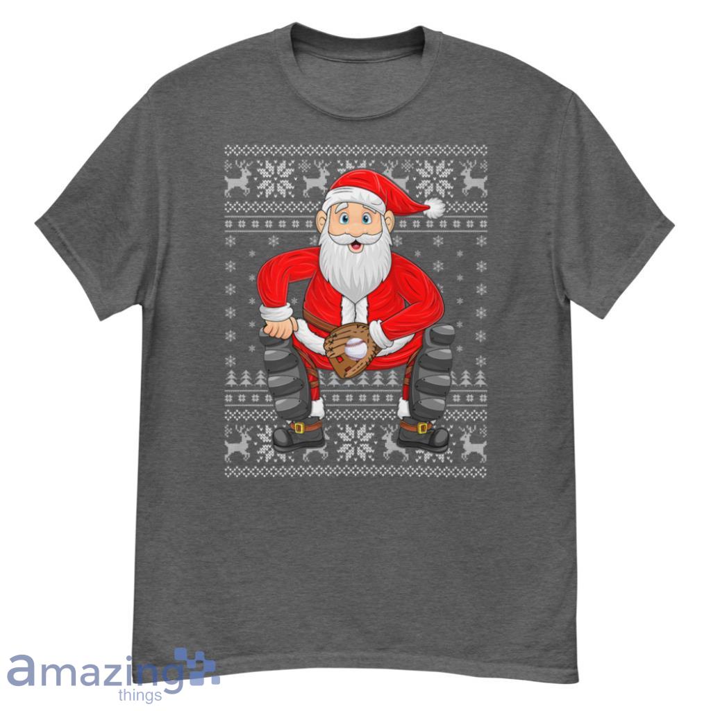 Merch_Ugly Santa Playing Baseball Christmas Premium T-Shirt - G500 Men’s Classic T-Shirt-1