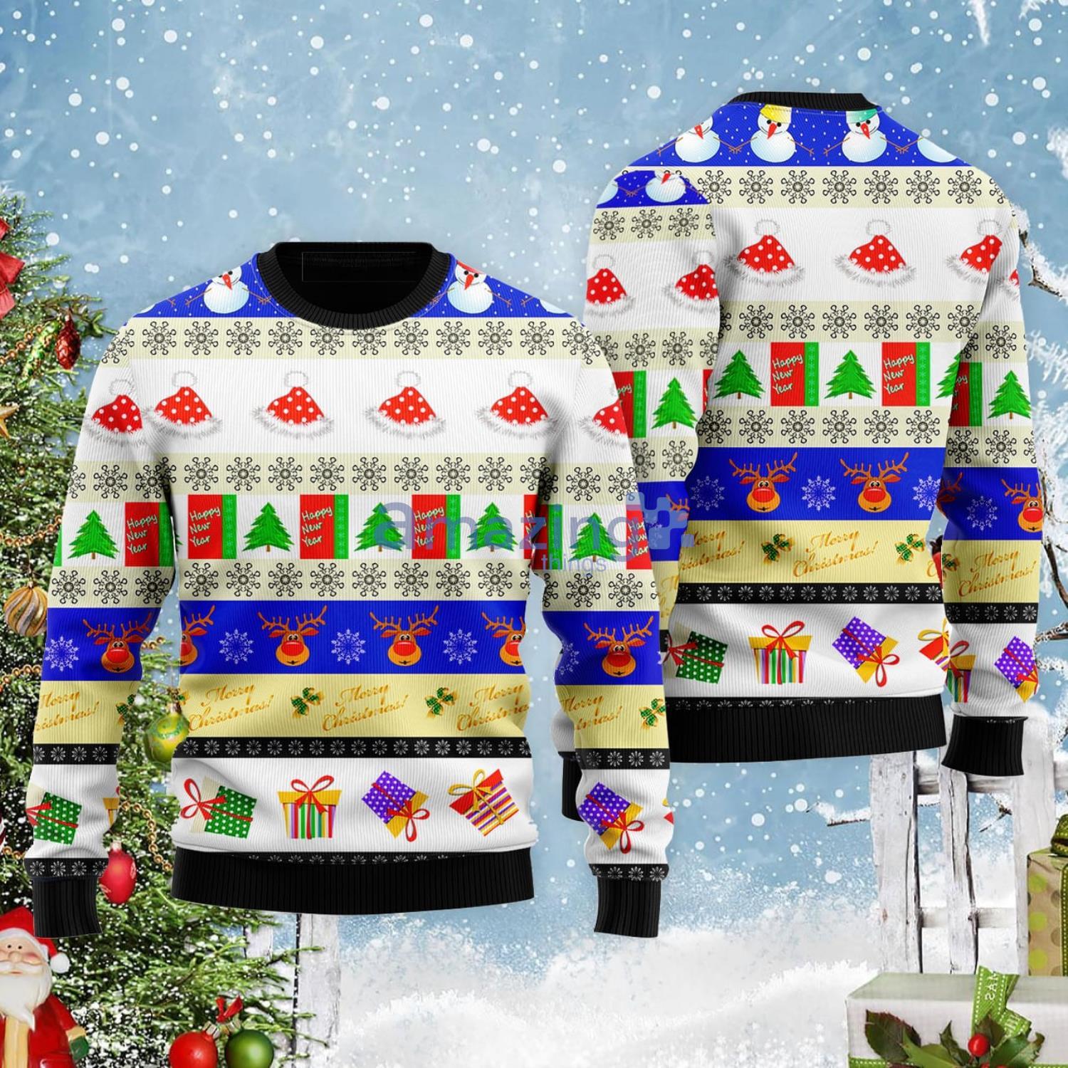 Merry Christmas And Happy New Year Christmas Gift Ugly Christmas Sweater Product Photo 1