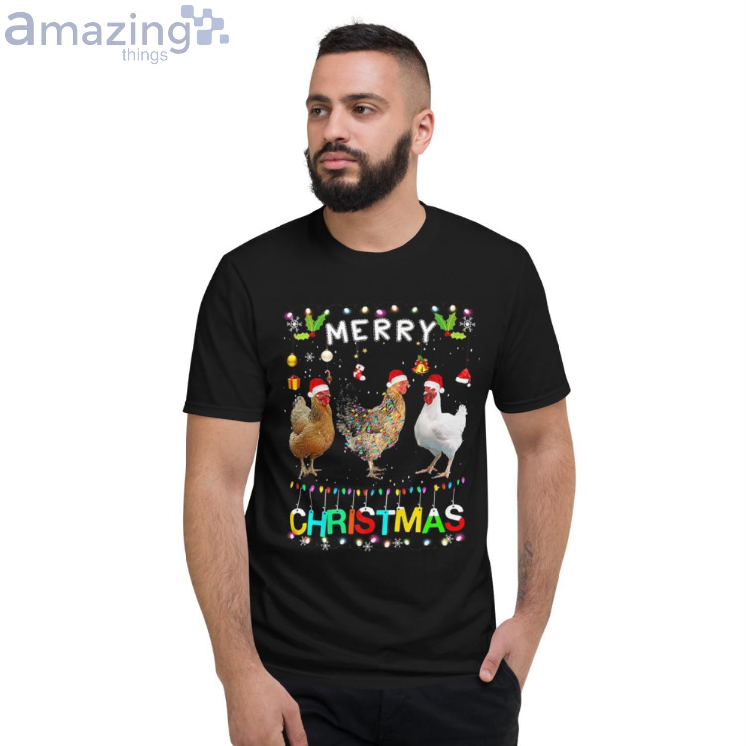 100% Satisfaction Guaranteed Merry Christmas Chicken Shirt Santa Hat