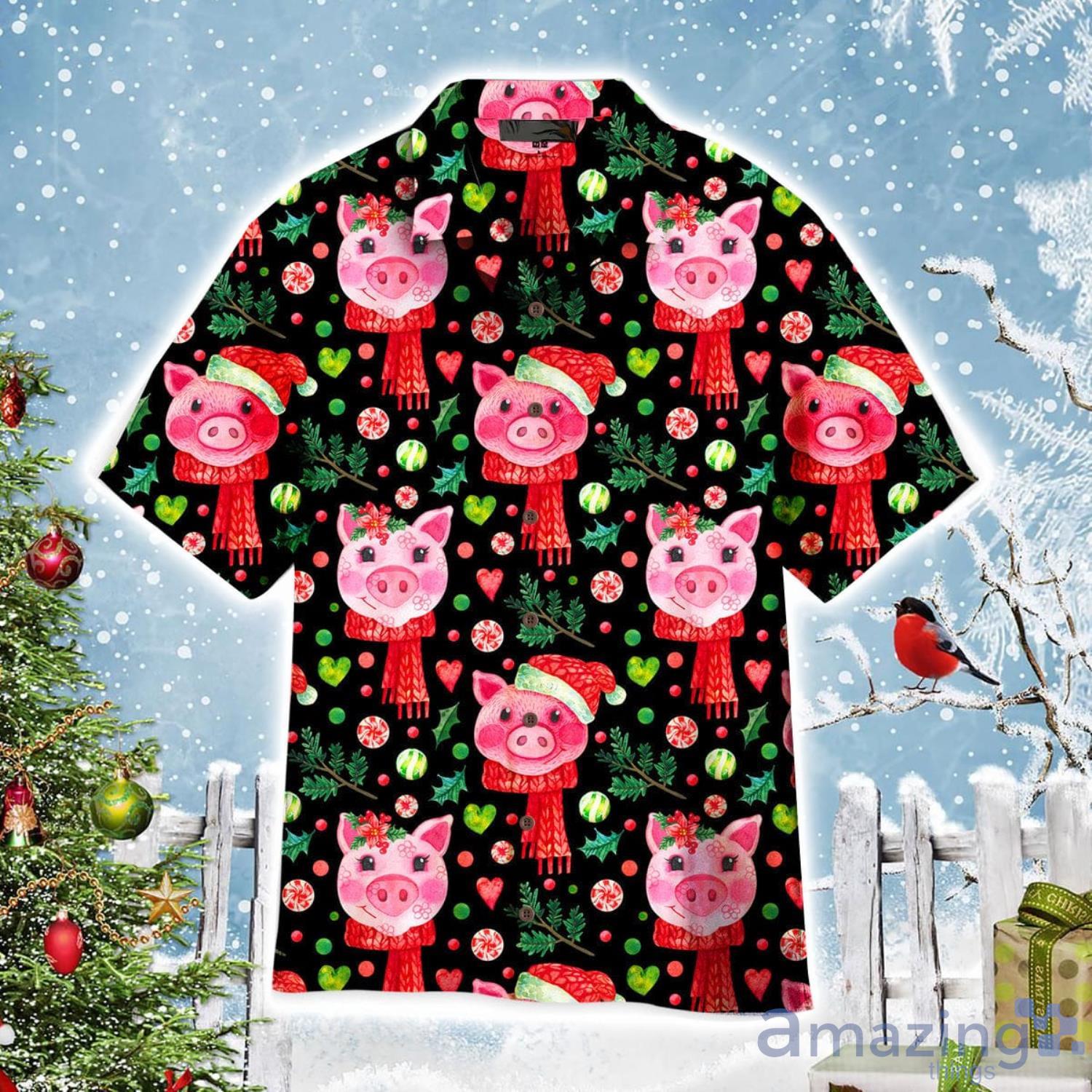 Merry Christmas Cute Pigs Pattern Aloha Cute Christmas Gift Cute Christmas Gift Hawaiian Shirt Product Photo 1 Merry Christmas Cute Pigs Pattern Aloha Cute Christmas Gift Cute Christmas Gift Hawaiian Shirt Product Photo 1