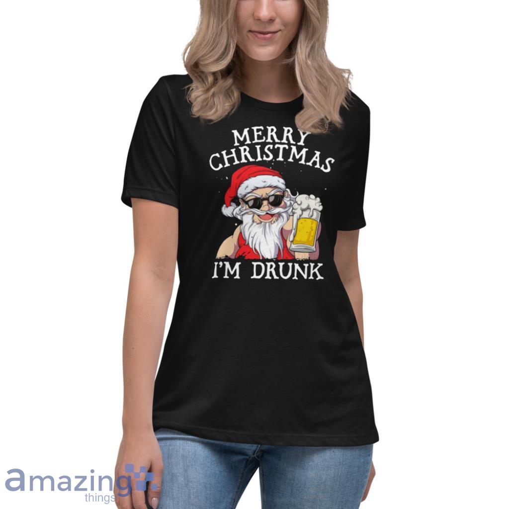 Merry Christmas I'm Drunk Christmas Shirt image Merry Christmas Im Drunk Christmas Shirt - Womens Relaxed Short Sleeve Jersey Tee