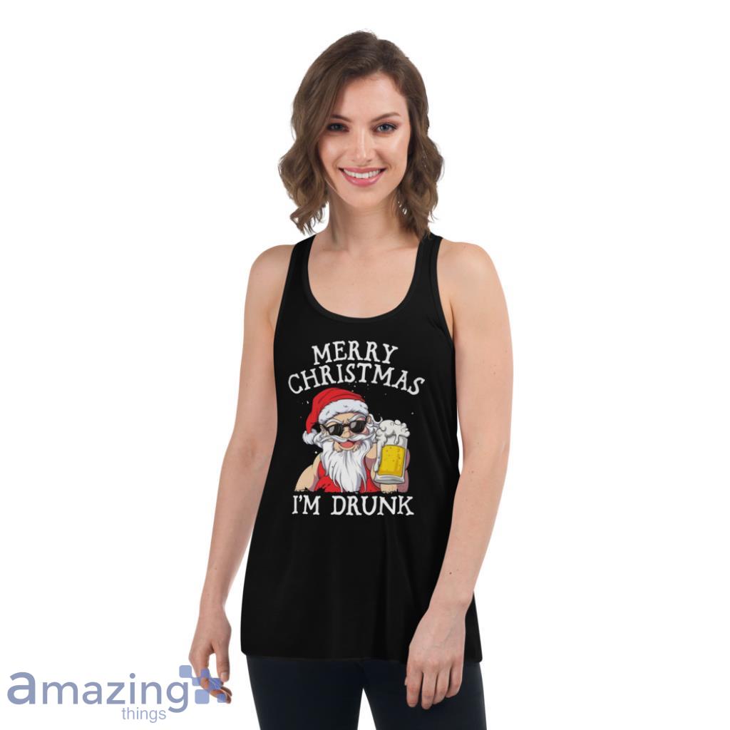 Merry Christmas I'm Drunk Christmas Shirt image Merry Christmas Im Drunk Christmas Shirt - Womens Flowy Racerback Tank