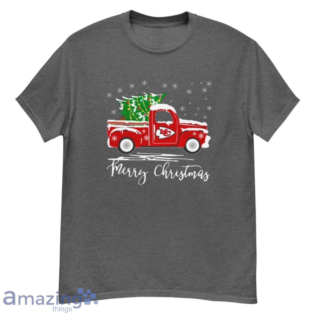 Merry Christmas Kansas City Chiefs Truck Christmas Shirt - G500 Men’s Classic T-Shirt-1