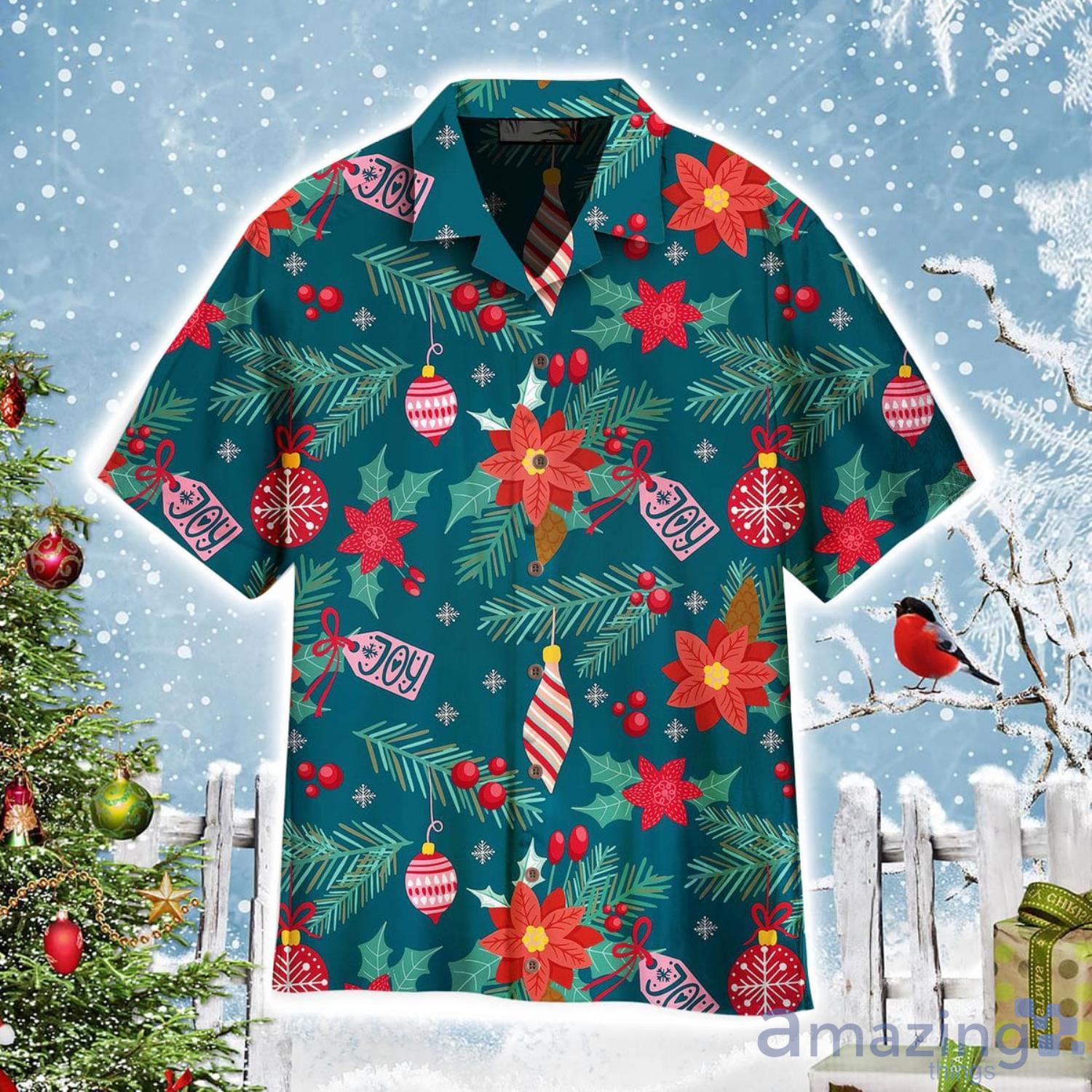 Merry Christmas Pattern Aloha Cute Christmas Gift Cute Christmas Gift Hawaiian Shirt Product Photo 1