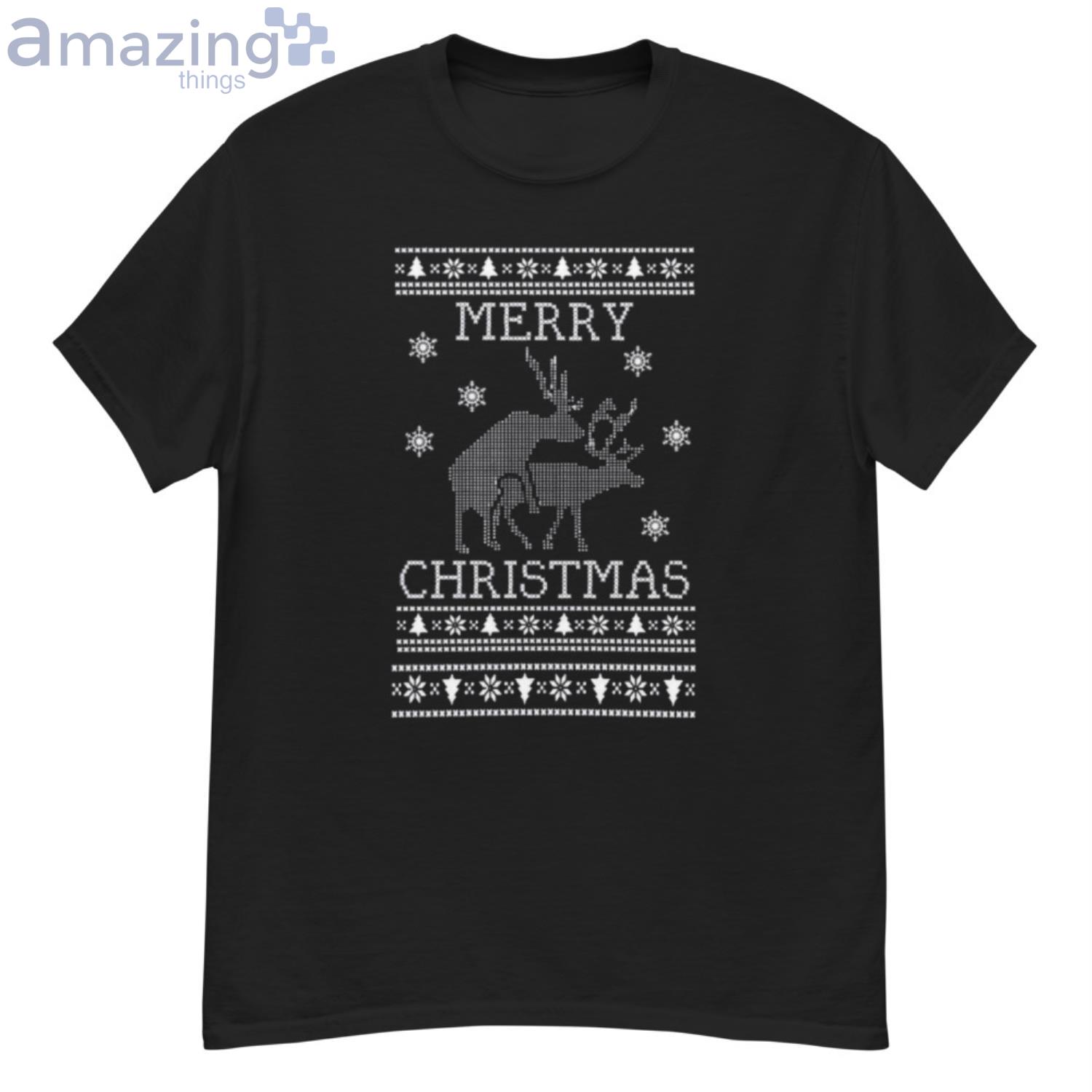 Merry Christmas Reindeer Humping Christmas Shirt Product Photo 1