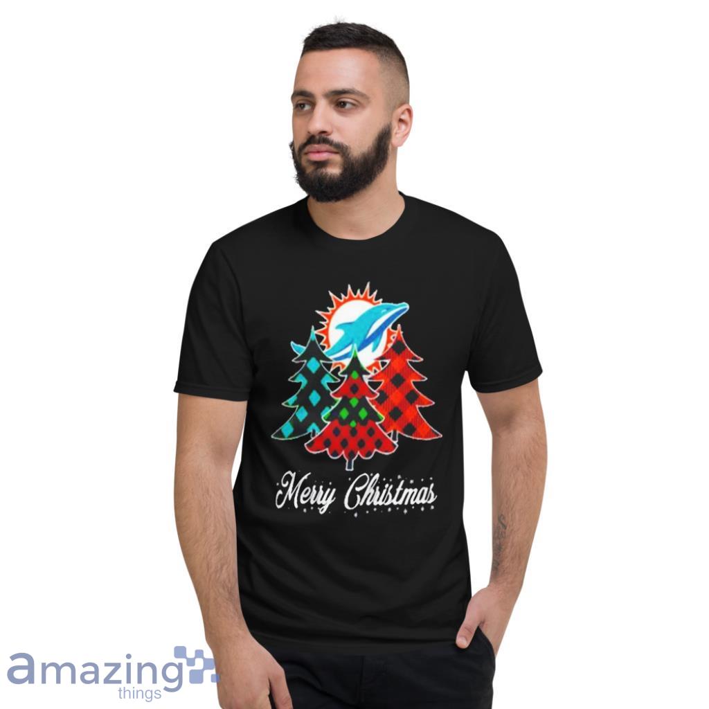 Miami Dolphins Merry Christmas T shirt image Miami Dolphins Merry Christmas T-shirt - Short Sleeve T-Shirt