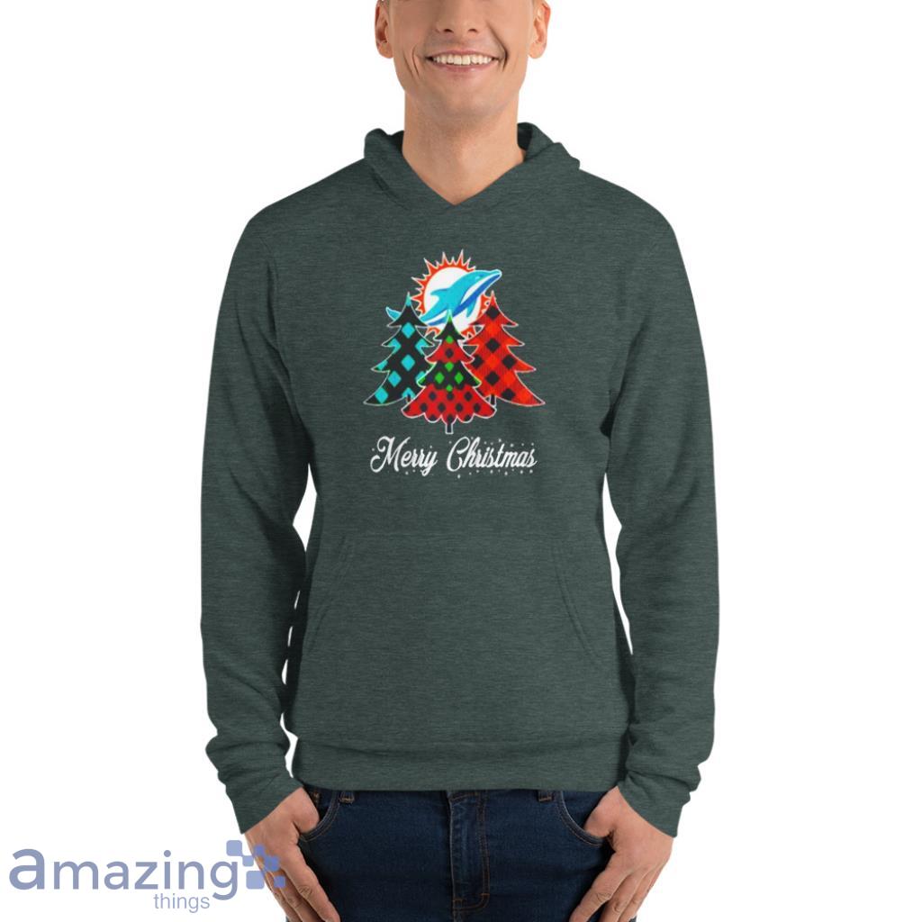 Miami Dolphins Merry Christmas T shirt image Miami Dolphins Merry Christmas T-shirt - Unisex Fleece Pullover Hoodie-1