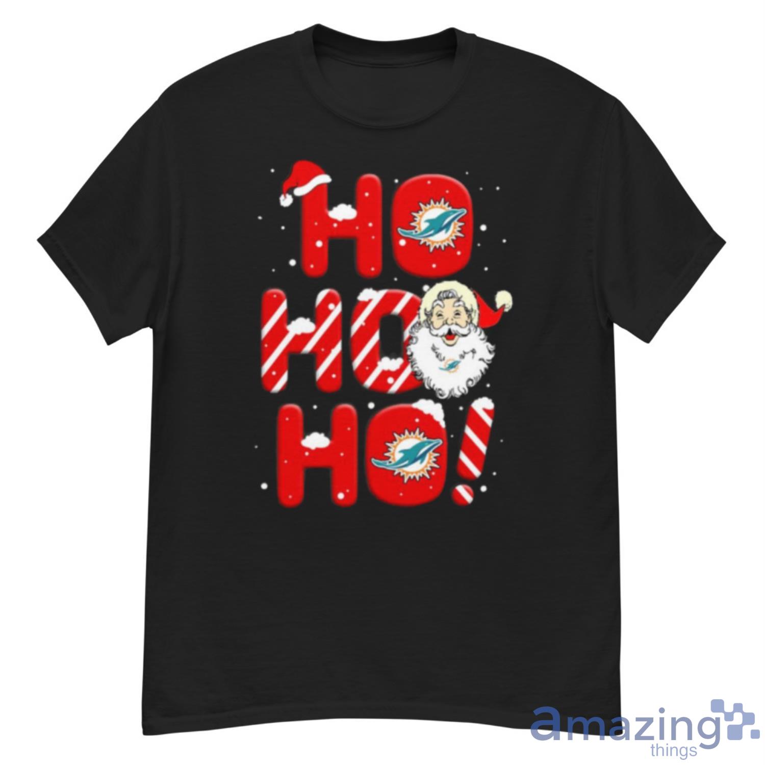 Miami Dolphins NFL Football Ho Ho Ho Santa Claus Merry Christmas Shirt Youth  T-Shirt