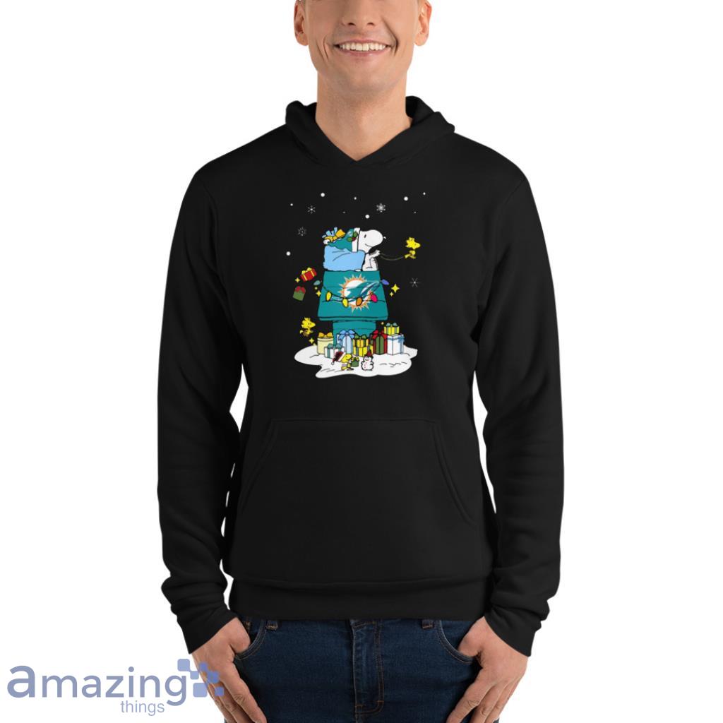 Merry Christmas Season Miami Dolphins Snoopy 3D Hoodie Cute Christmas Gift  For Men And Women