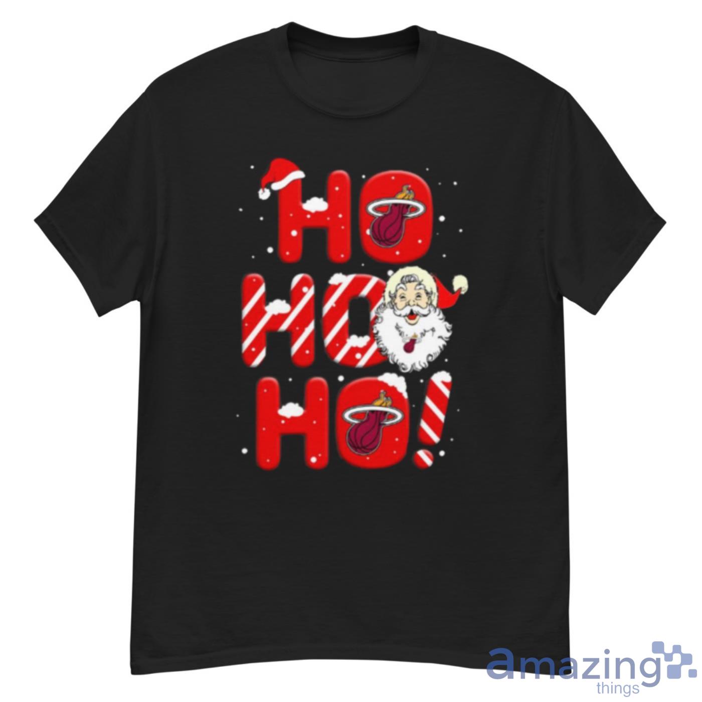 Miami Heat NBA Basketball Ho Ho Ho Santa Claus Merry Christmas Shirt - G500 Men’s Classic T-Shirt