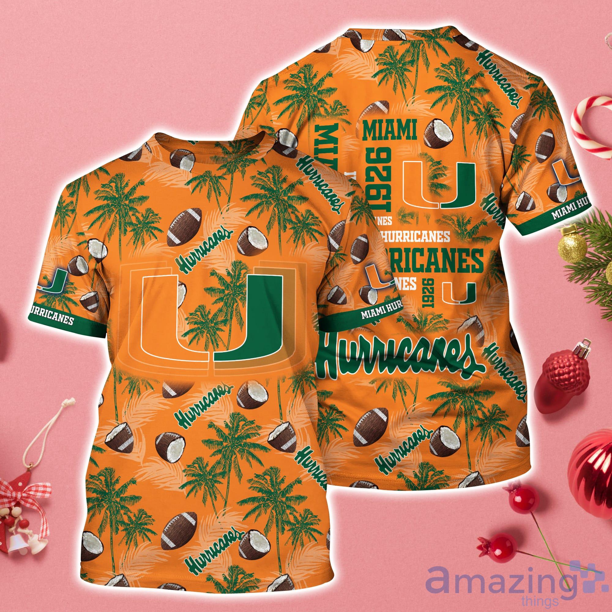 Miami Hurricanes Coconut Pattern Hawaii 3D T-Shirt Product Photo 1