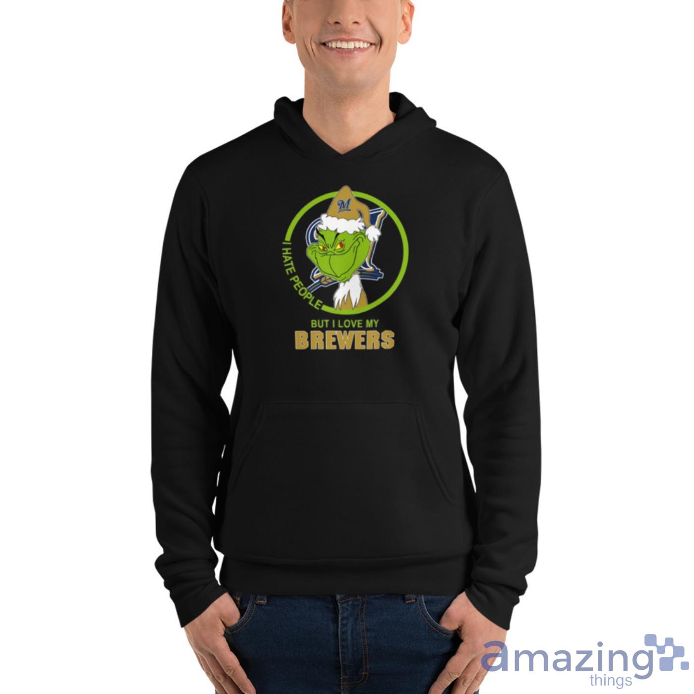 Christmas Gift MLB Milwaukee Brewers Logo With Funny Grinch Men