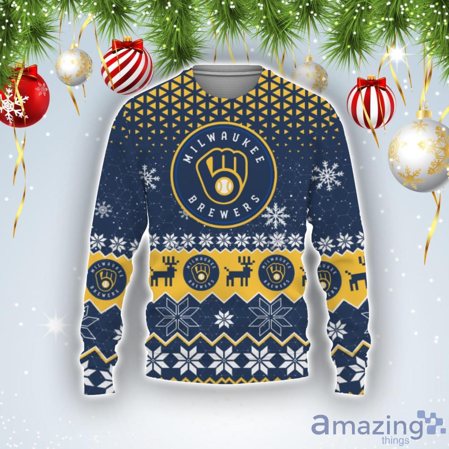 Top-selling item] Milwaukee Brewers Football Team Logo Ugly Christmas  Sweater