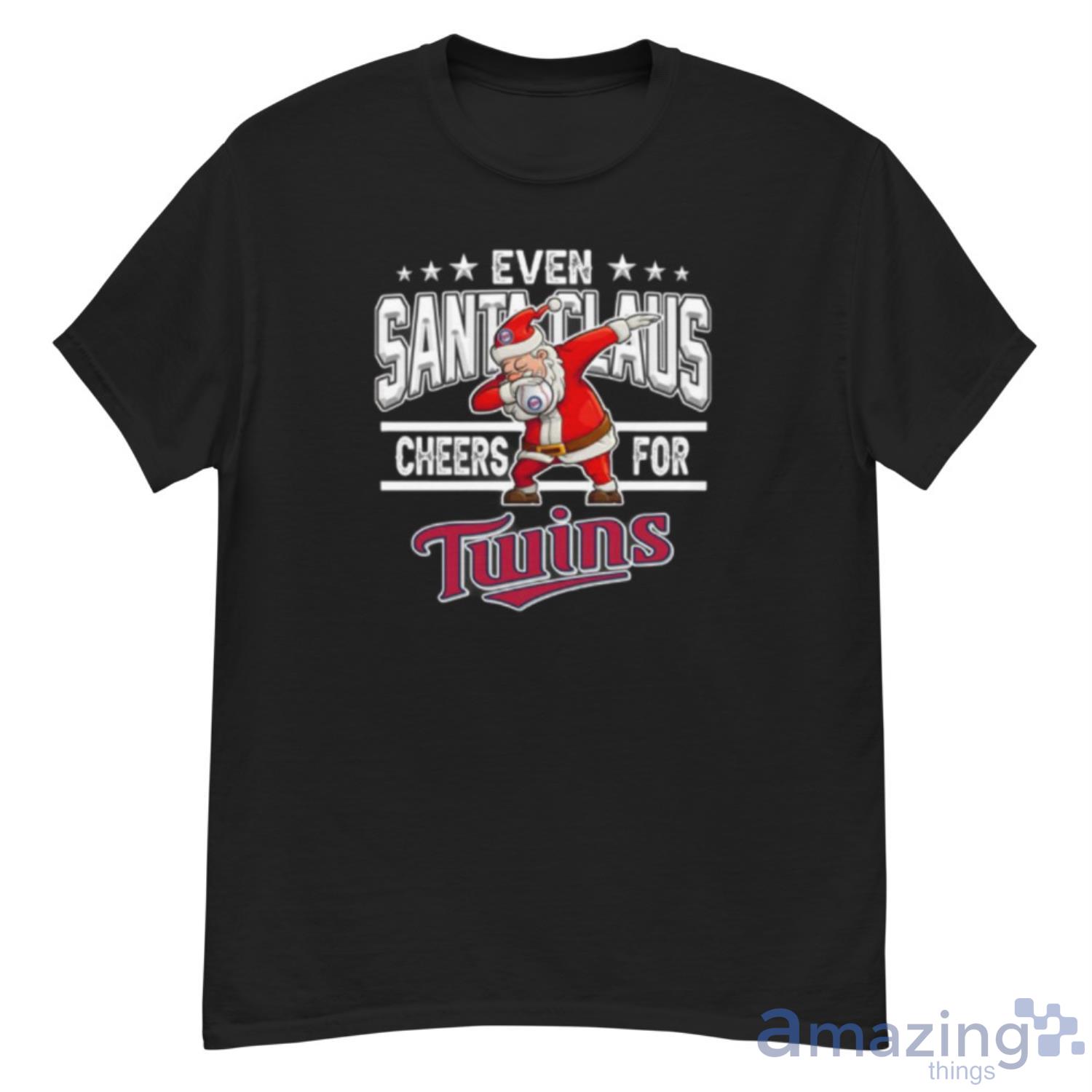 Minnesota Twins Even Santa Claus Cheers For Christmas MLB Shirt For Fans - G500 Men’s Classic T-Shirt