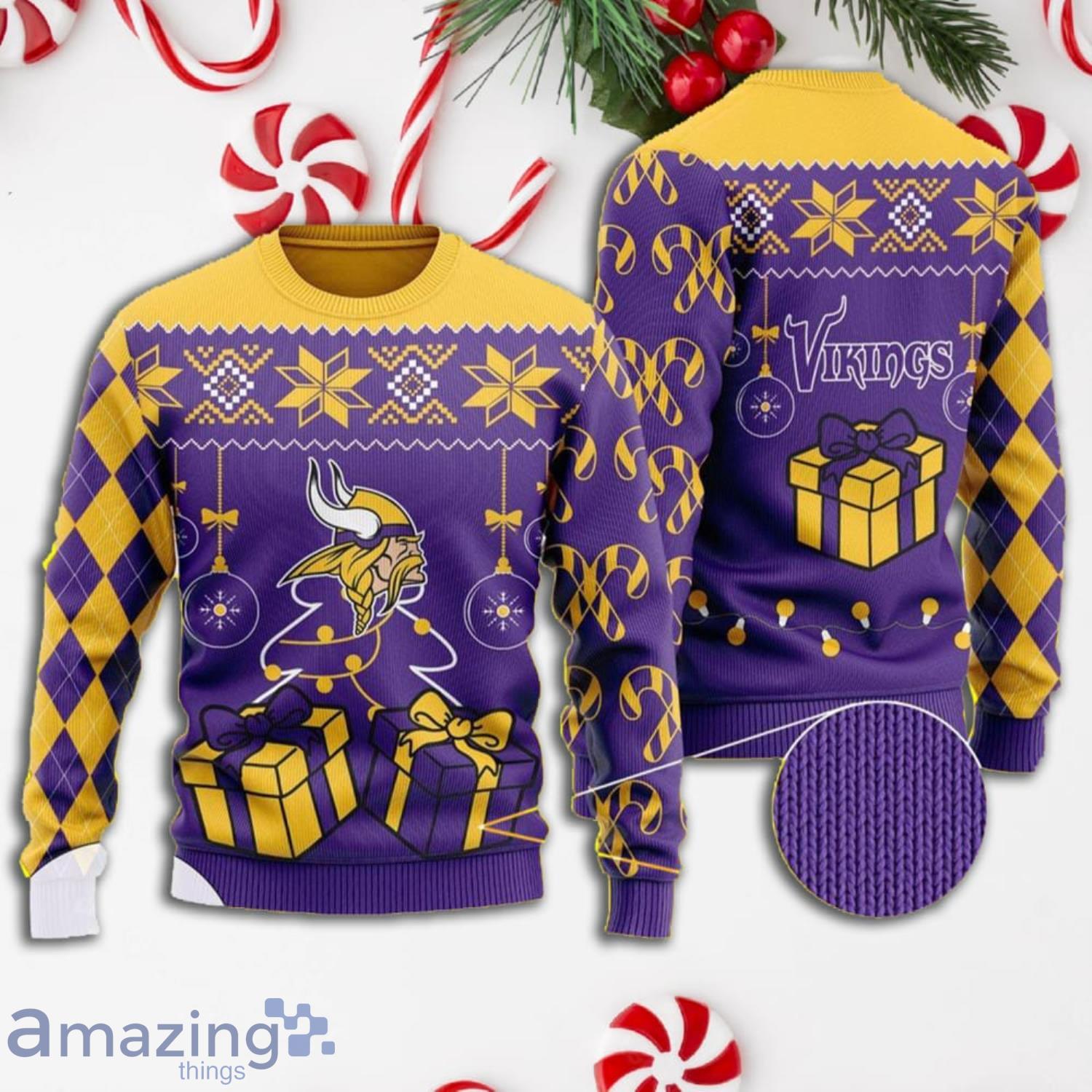 Best Selling Product] Minnesota Vikings Knitting Pattern Ugly Christmas  Sweater 3D