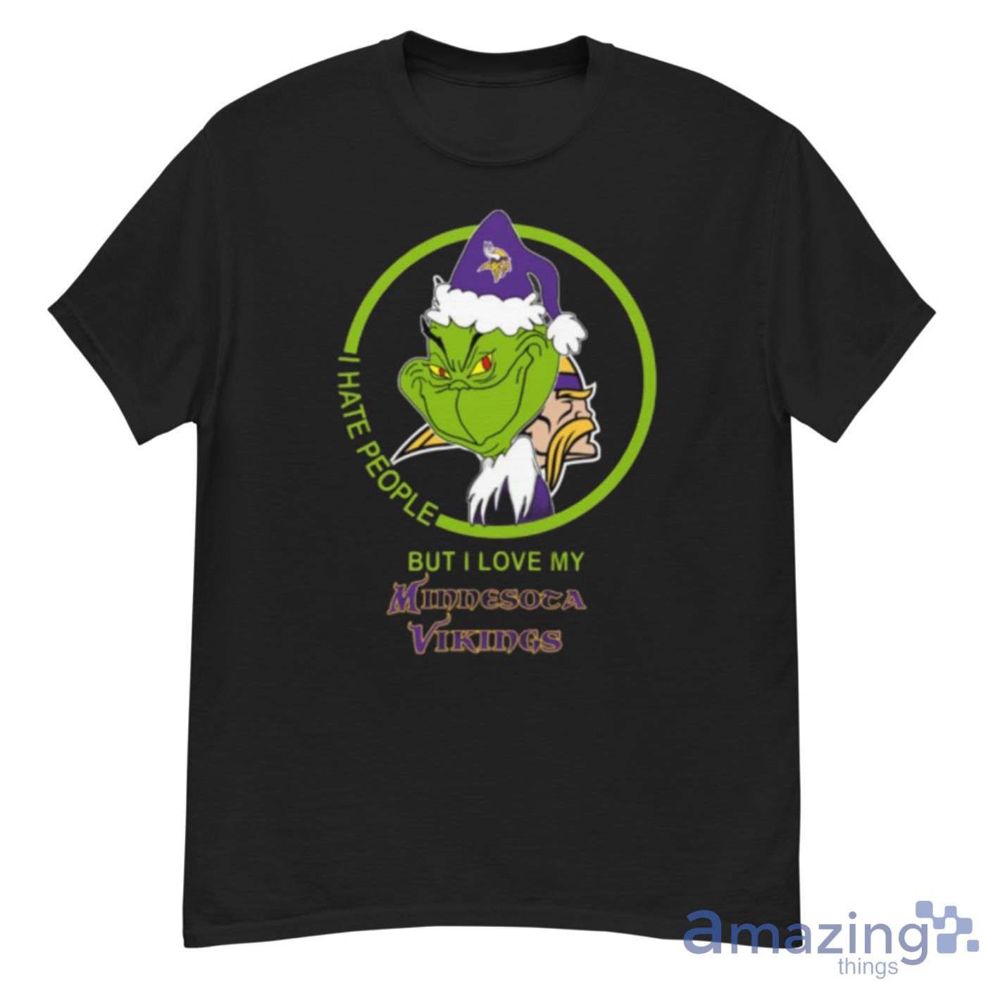 Minnesota Vikings NFL Christmas Grinch I Hate People But I Love My