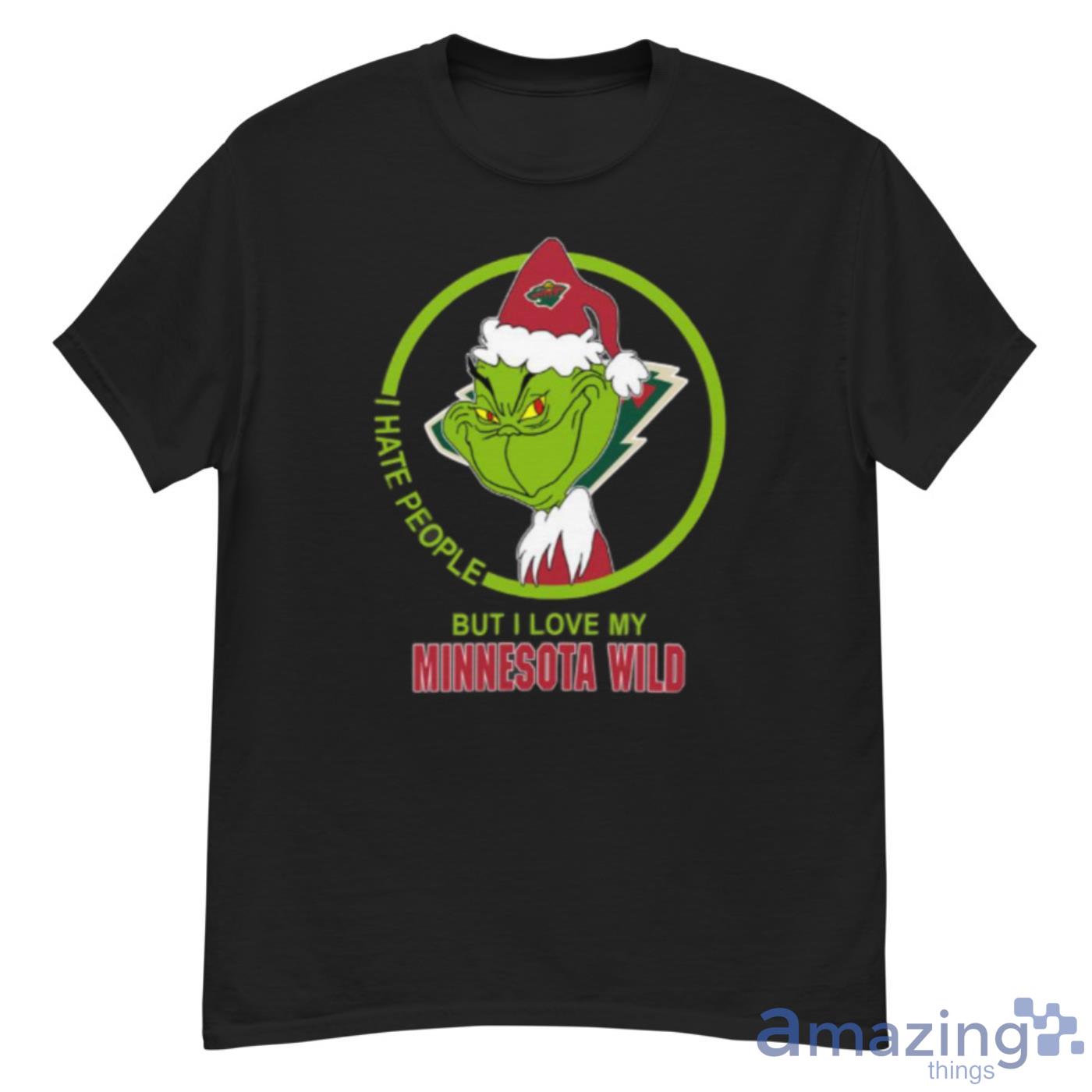 Minnesota Wild NHL Christmas Grinch I Hate People But I Love My Favorite Hockey Team Shirt - G500 Men’s Classic T-Shirt